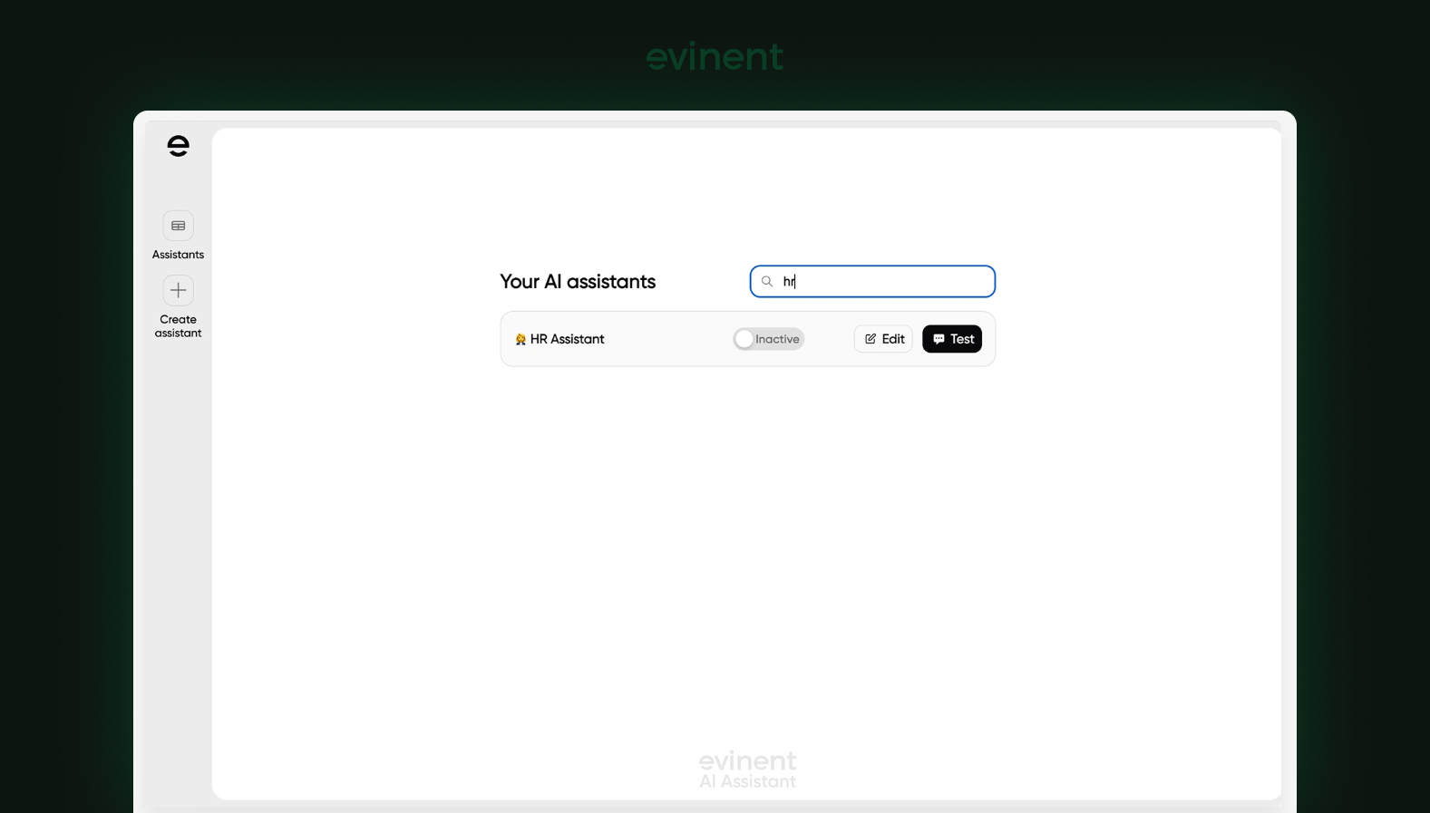 the ai hr assistant interface